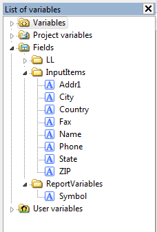 Historical Input Items example